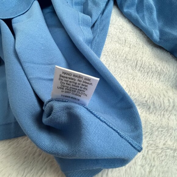 Pendleton Womens Blue Mock Neck Sweater Large Silk Blend Pullover Lightweight - Picture 5 of 9